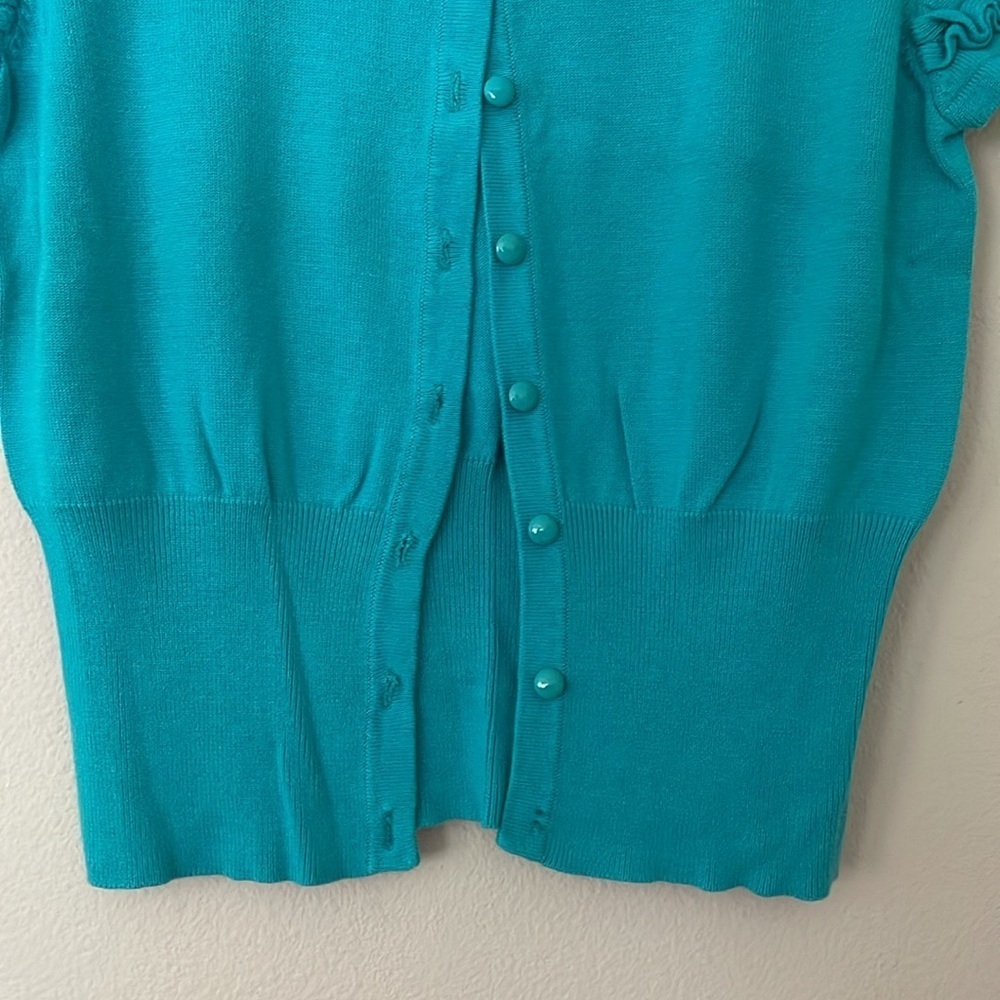 Willi Smith Women's Teal Button-Up Cardigan Size M - Picture 7 of 8